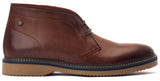 Base London Brody Mens Leather Lace Up Chukka Boot