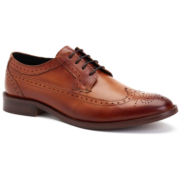 Base London Twain Mens Leather Brogue Detail Lace Up Shoe