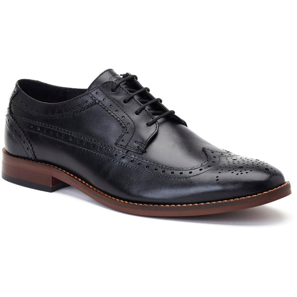 Base London Twain Mens Leather Brogue Detail Lace Up Shoe