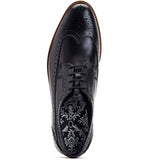 Base London Twain Mens Leather Brogue Detail Lace Up Shoe