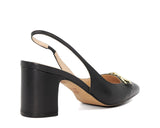 Dune Detailed Womens Leather Slingback Court Shoe