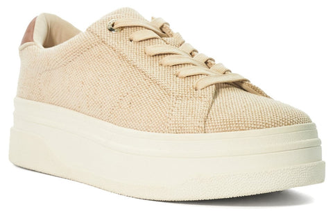 Dune Exaggerate Womens Lace Up Canvas Trainer