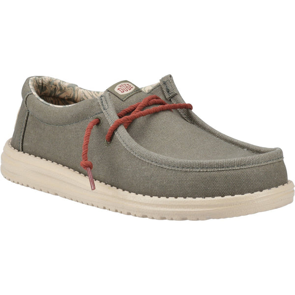 Hey Dude Wally Waxed Canvas Mens Slip On Shoe