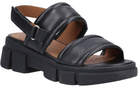 Geox D Lisbona A Womens Leather Touch-Fastening Sandal