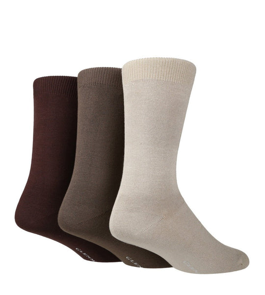 3 Pair Glenmuir Mens Bamboo Plain Socks