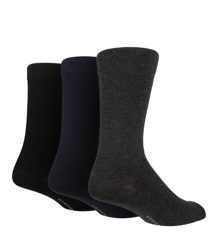 3 Pair Glenmuir Mens Bamboo Plain Socks