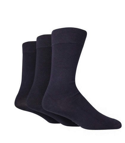 3 Pair Glenmuir Gentle Grip Comfort Cuff Mens Bamboo Socks