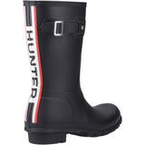 Hunter Tri-Colour Logo Backstrap Womens Short Wellington Boot