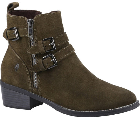 Hush Puppies Jenna Womens Double Buckle Suede Ankle Boot