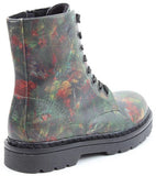 Heavenly Feet Justina 2 Woodland Print Womens Lace Up Ankle Boot