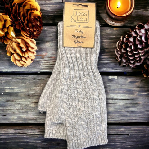 Jess & Lou Cosy Cable Knit Fingerless Gloves