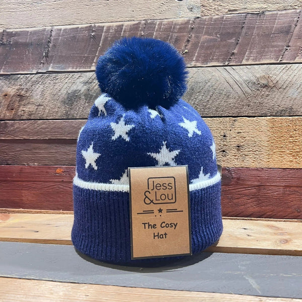 Jess & Lou Star Bobble Hat