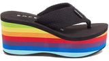 Rocket Dog Crush Webbing Rainbow Womens Toe Post Sandal