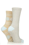 2 Pair Wild Feet Womens Leisure To Lounge Crew Socks