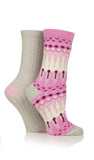 2 Pair Wild Feet Womens Leisure To Lounge Crew Socks