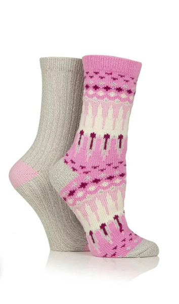 2 Pair Wild Feet Womens Leisure To Lounge Crew Socks