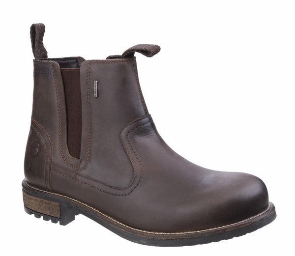 Cotswold Worcester Mens Waterproof Rugged Chelsea Boot Brown