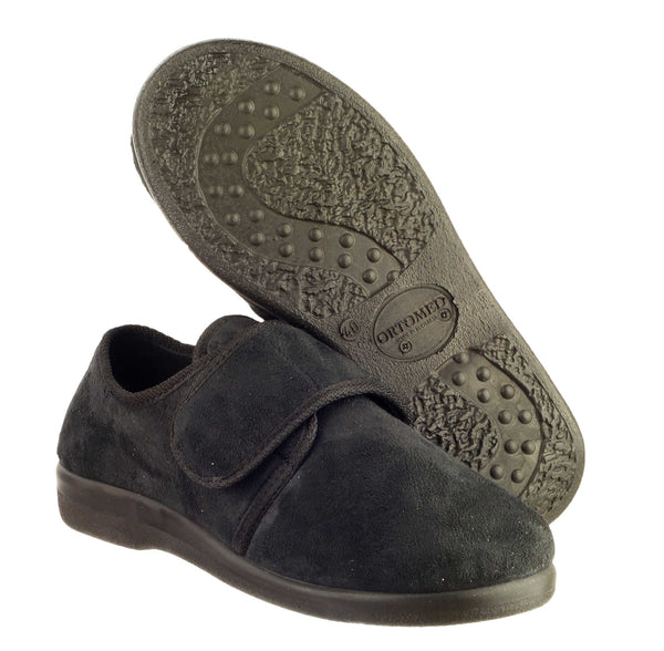 GBS Lewisham Womens Wide Fit Touch Fastening Full Slipper – Robin Elt Shoes