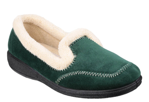 Fleet & Foster Maier Womens Warm Lined Slipper Green